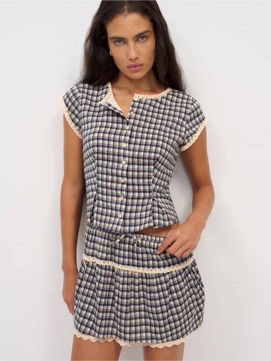 Reformation Dresses & Skirts - NEW Reformation Valetta Two Piece Matching Skirt Set Beacon Check | US 4 UK 8